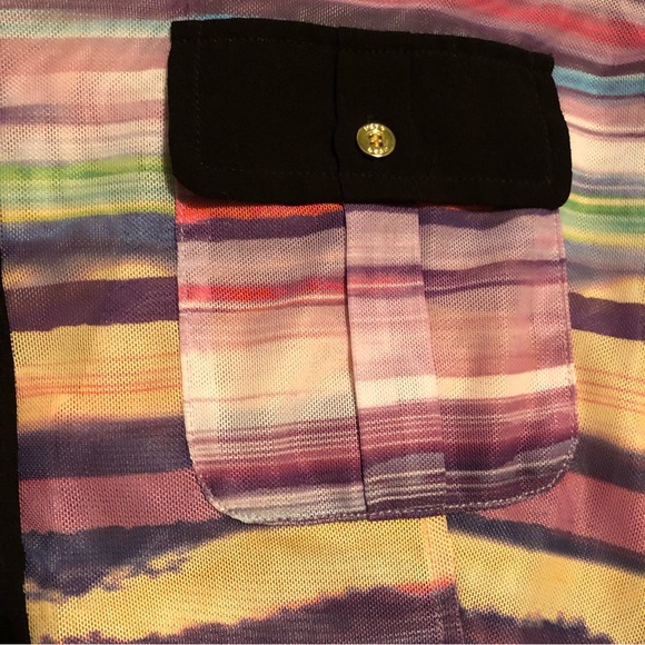 Y2k sheer multicolour Bebe button up size XS - Picture 3 of 8